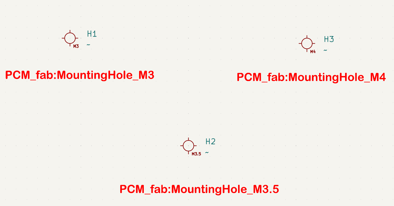 Mounting holes of different sizes